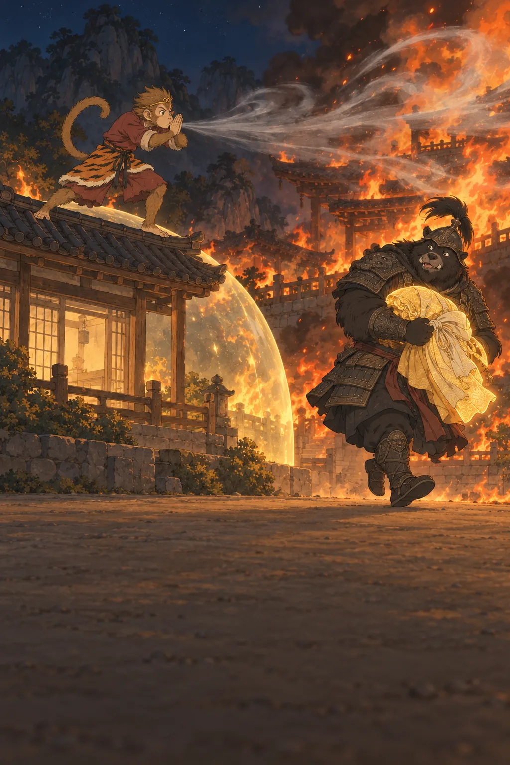 Fire at the Temple illustration