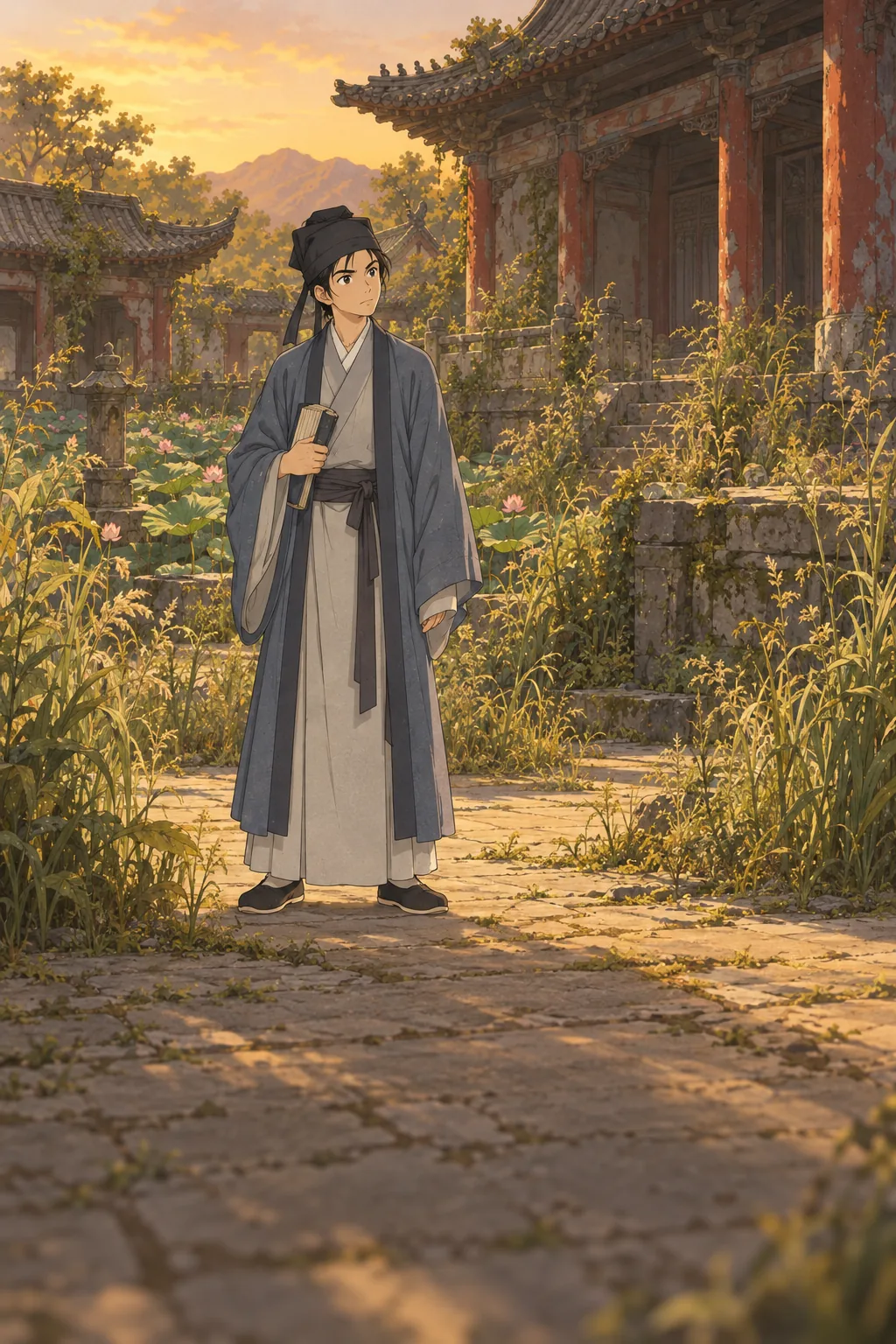 Ning Caichen at the Old Temple illustration
