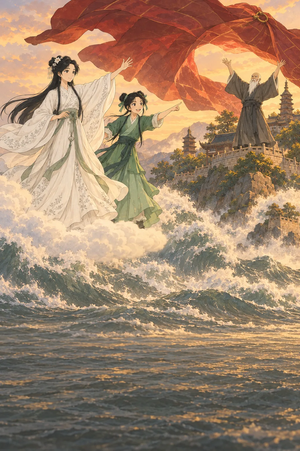 Water over Jinshan illustration
