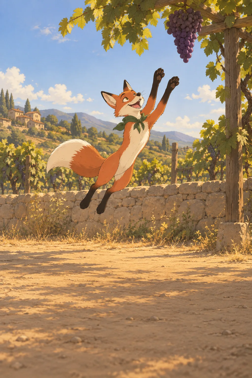 The Fox and the Grapes illustration