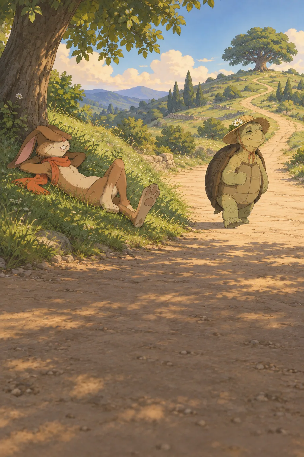 The Tortoise and the Hare illustration