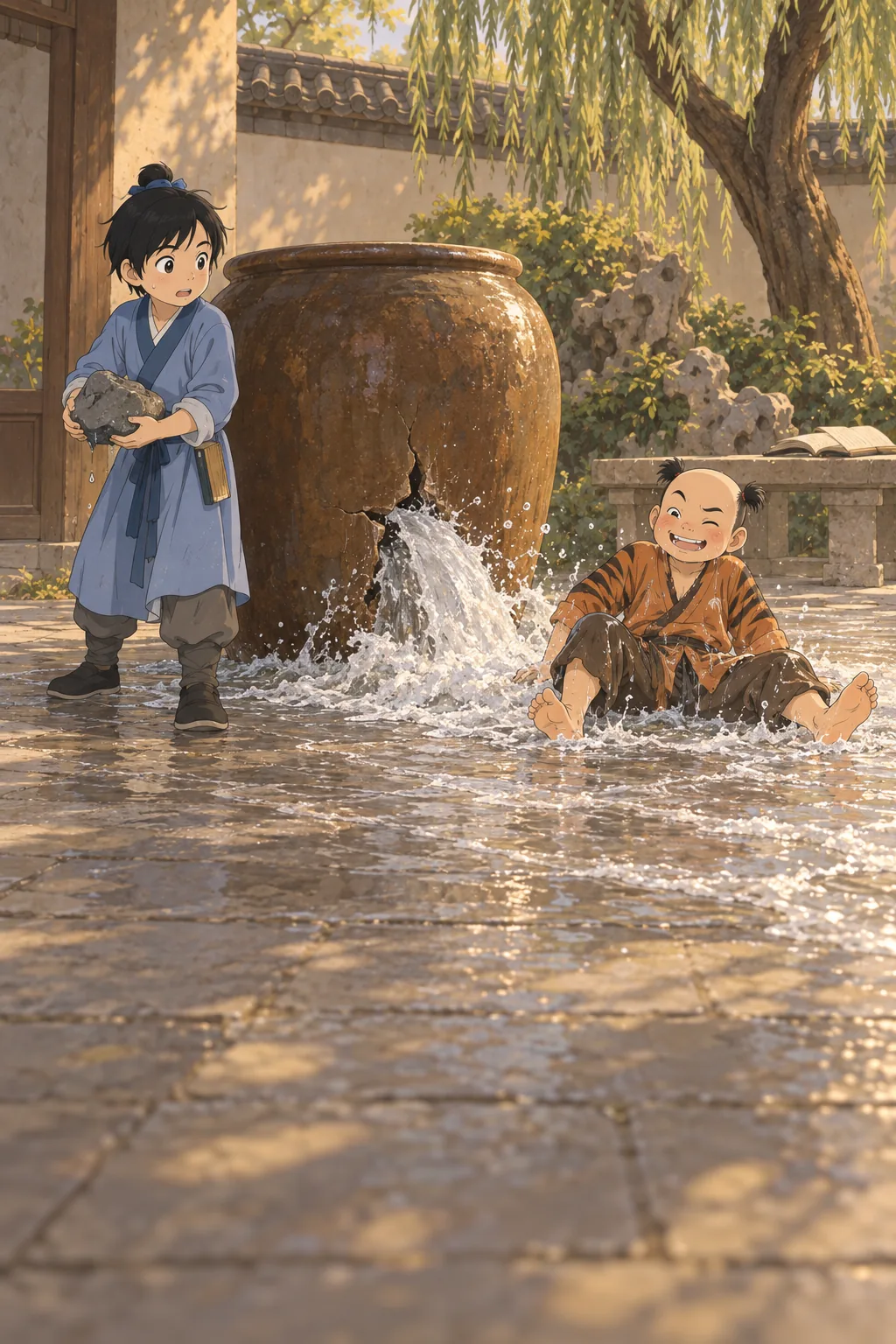 Sima Guang Smashes the Vat illustration