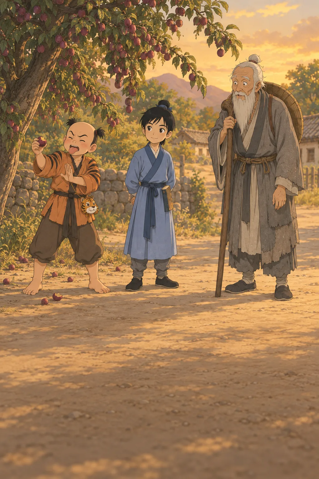 Wang Rong and the Bitter Plums illustration