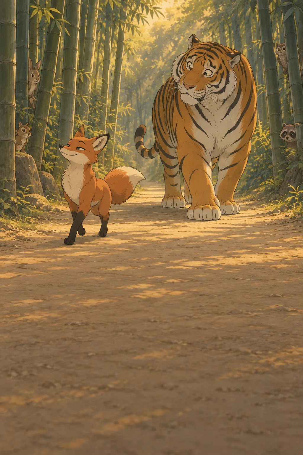 The Fox and the Tiger illustration