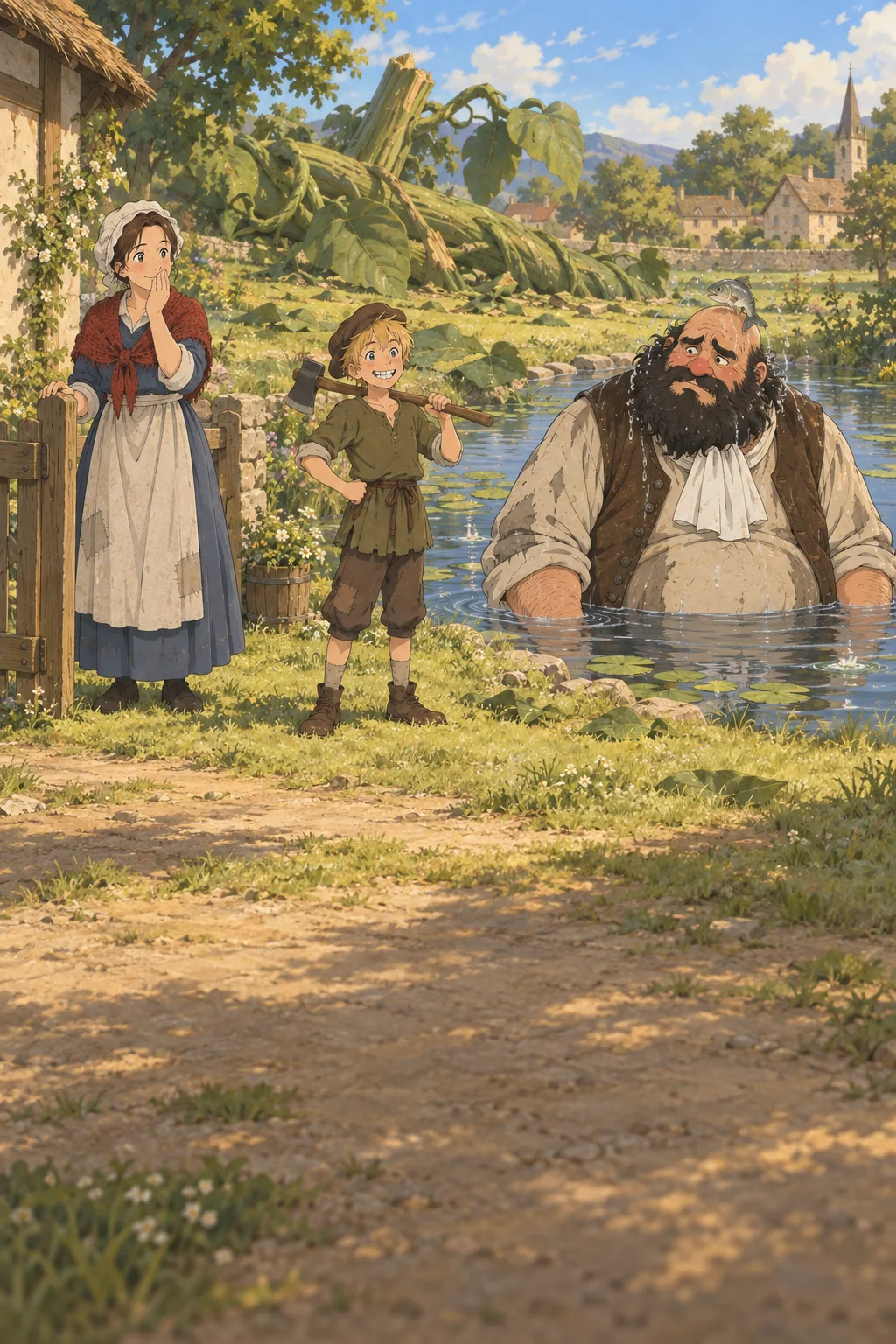 Down Comes the Beanstalk illustration