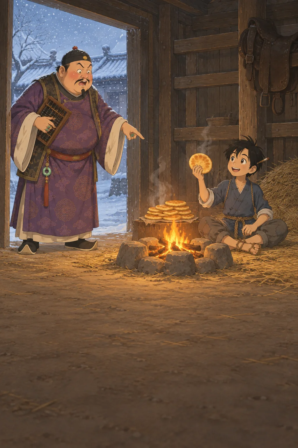 Hot Cakes in the Snow illustration