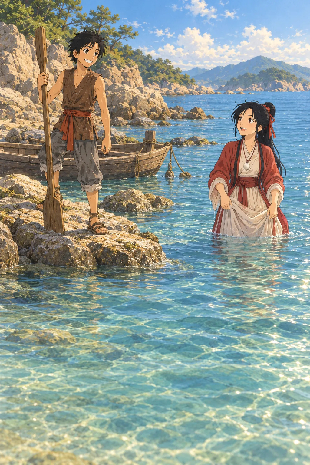 The Girl and the Clouds illustration