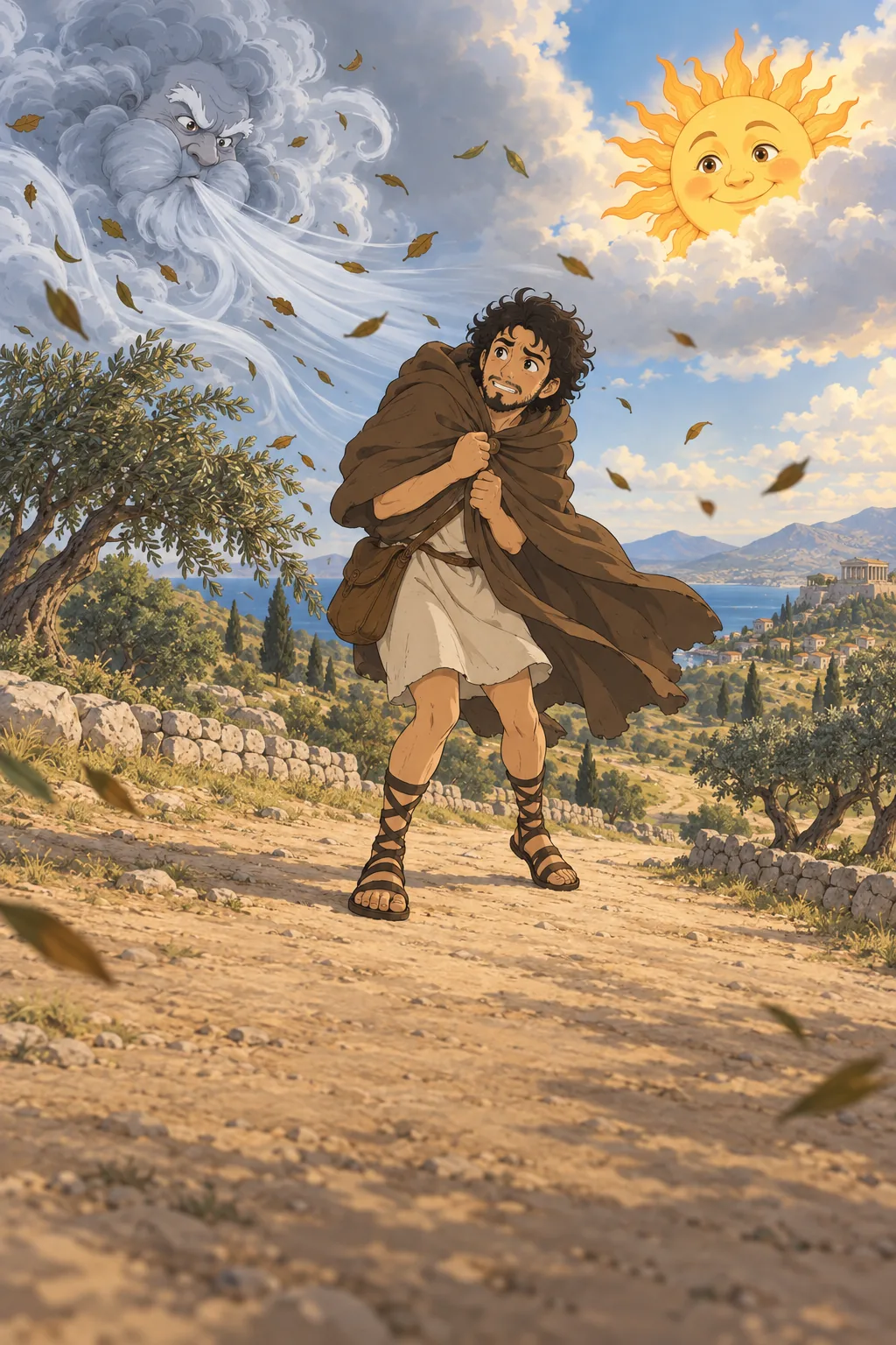 The North Wind and the Sun illustration
