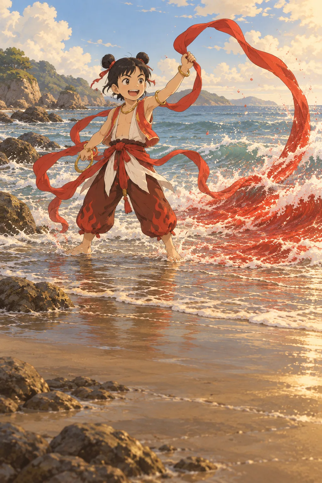 Playing in the Sea illustration