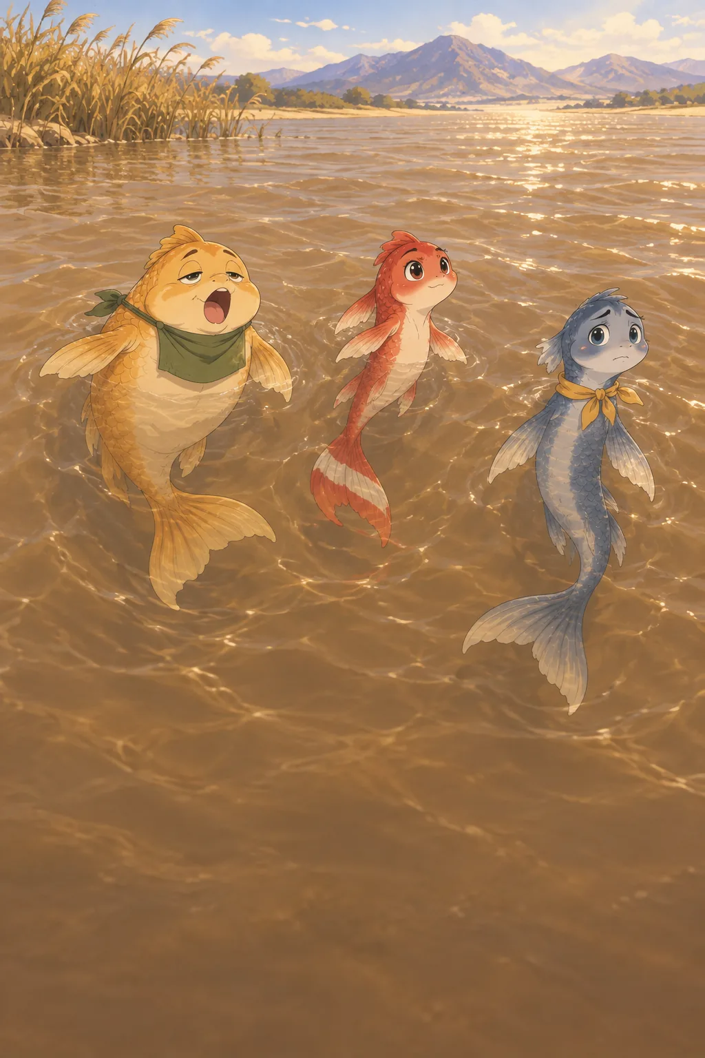 The Red Carp and the Old Turtle illustration