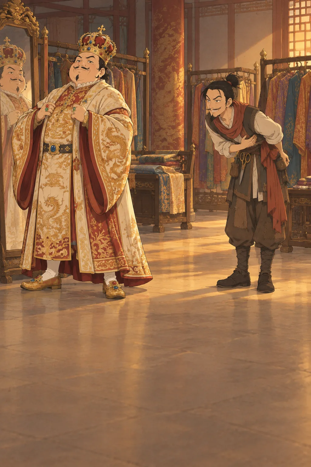 The Emperor Who Loved Clothes illustration