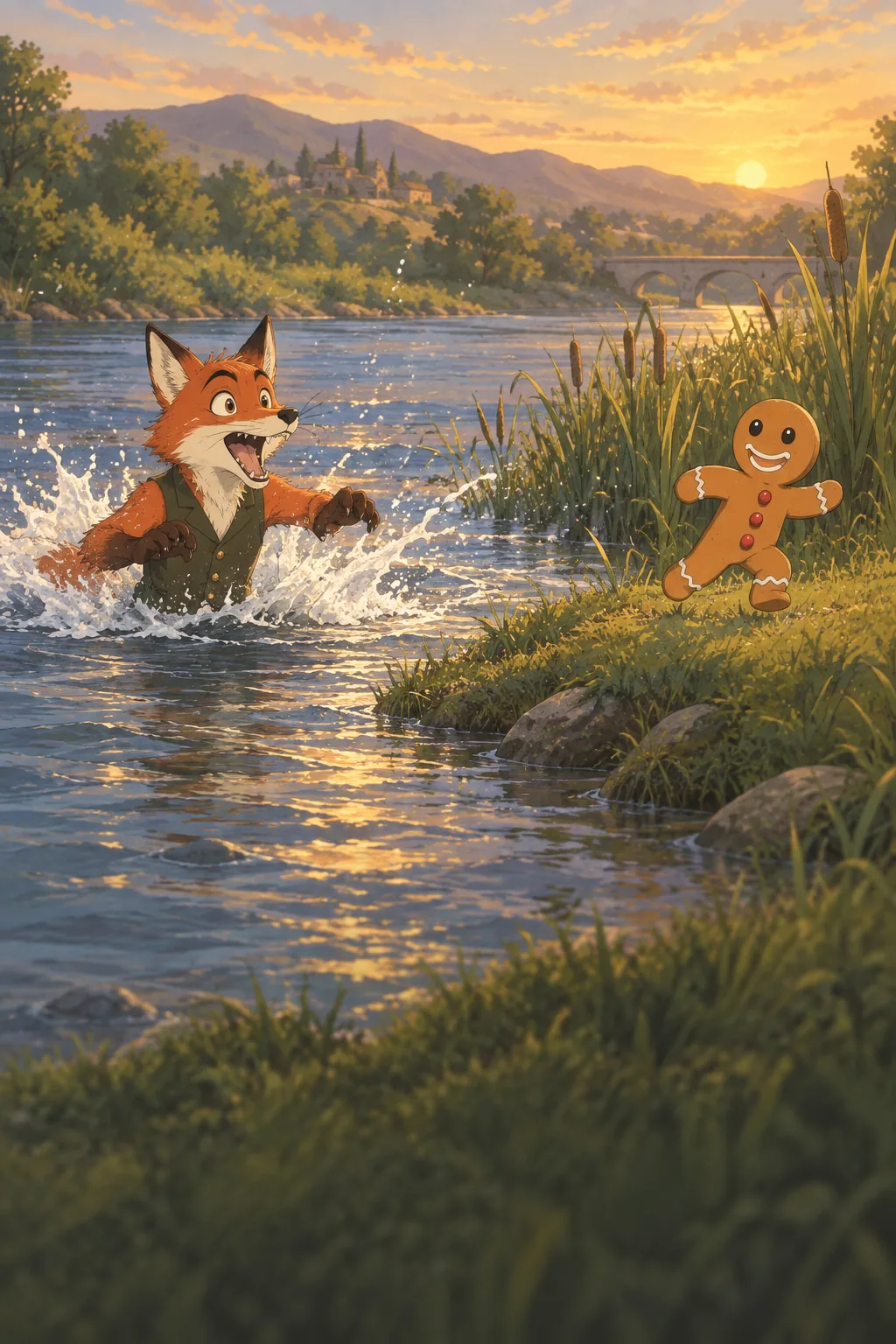 The Fox at the River illustration