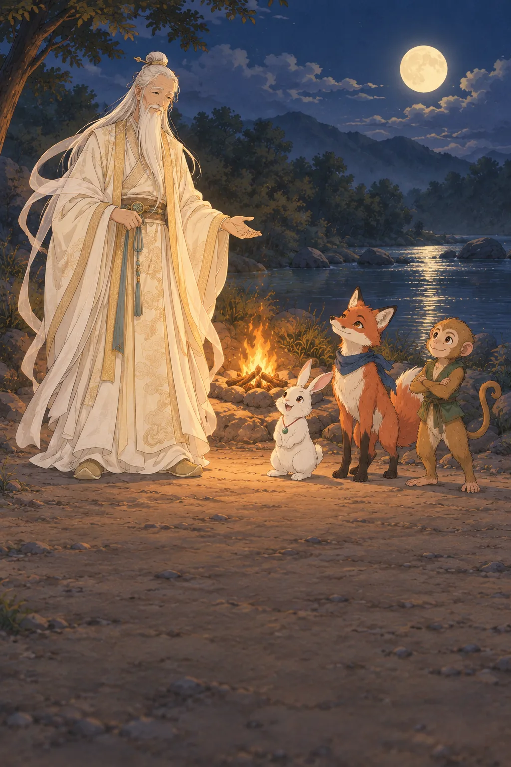 The Rabbit on the Moon illustration