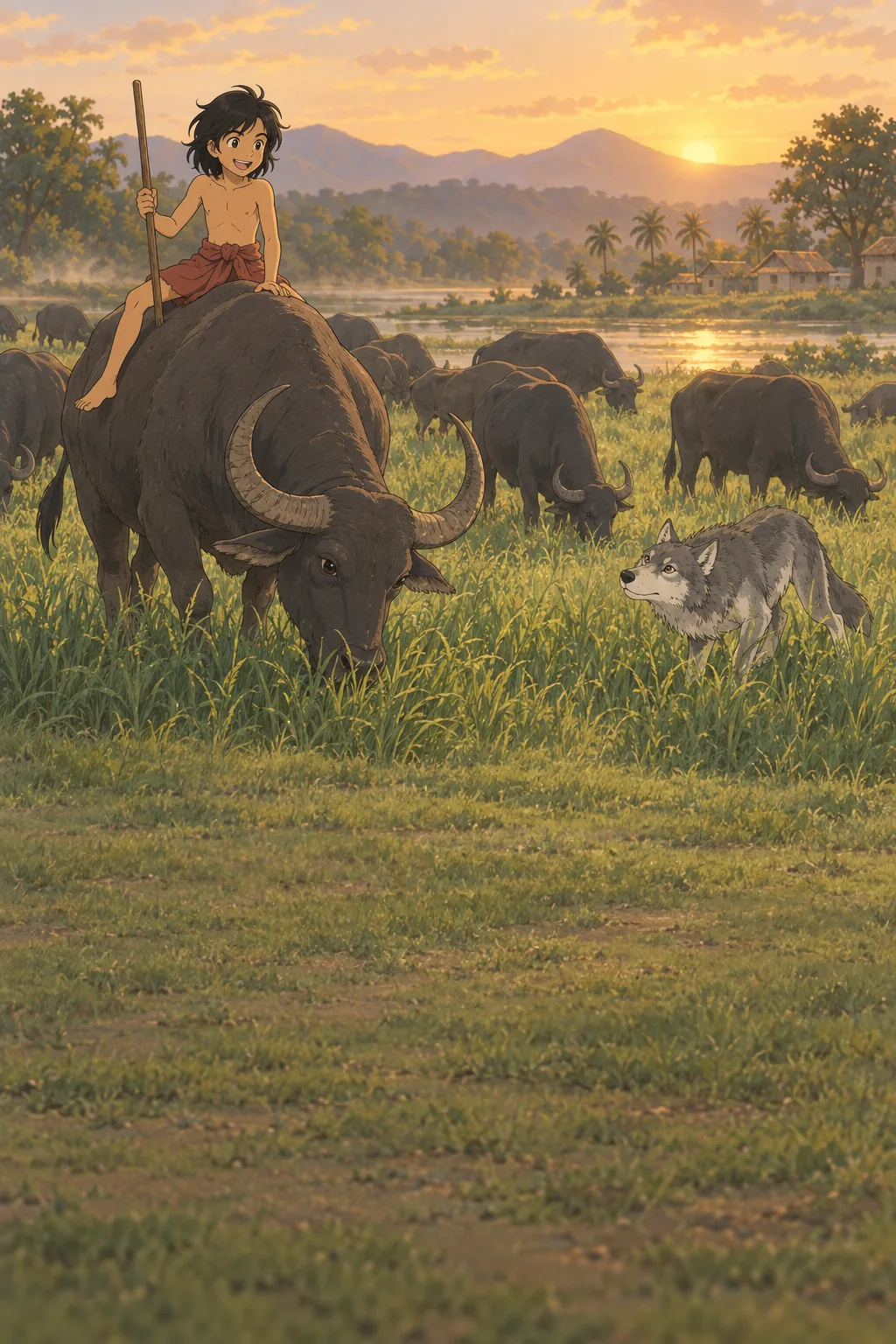 The Tiger and the Buffalo illustration