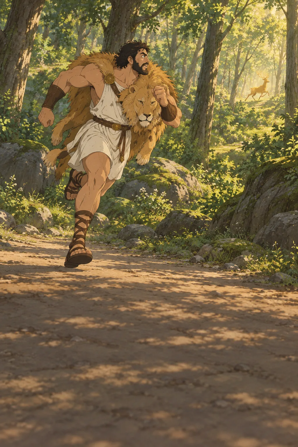 The Golden Deer and the Wild Boar illustration