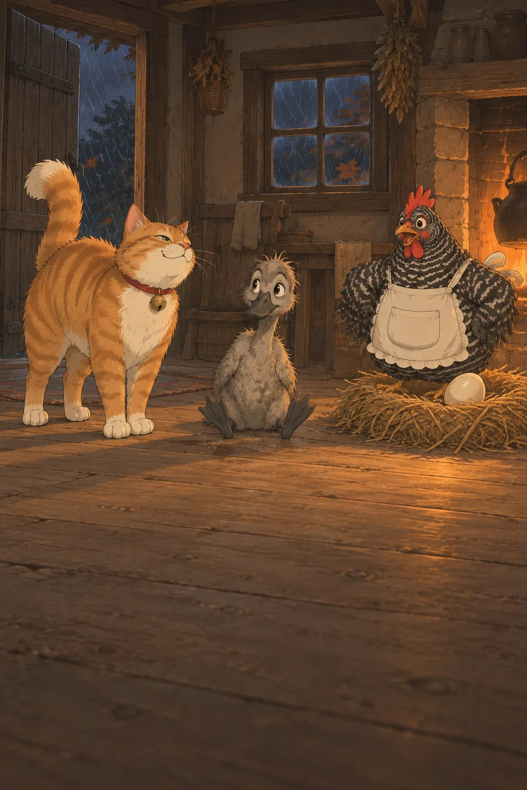The Cat and the Hen illustration