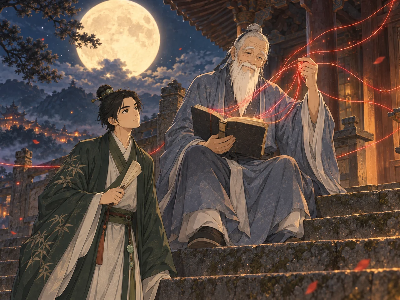 The Old Man Under the Moon illustration