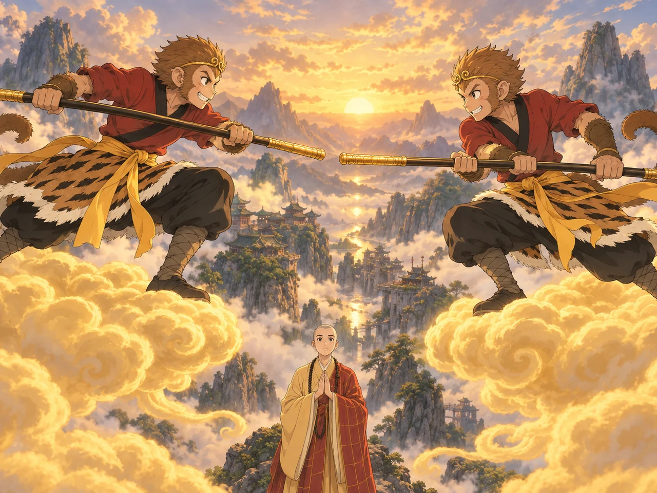 Journey to the West: Real and Fake Monkey King illustration