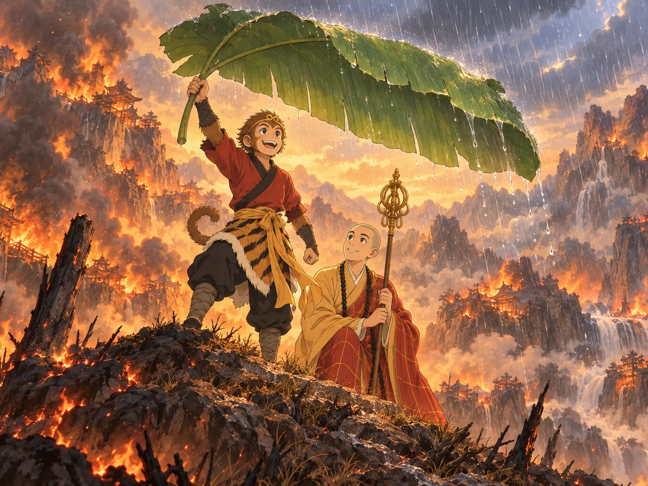 Journey to the West: The Flaming Mountains illustration