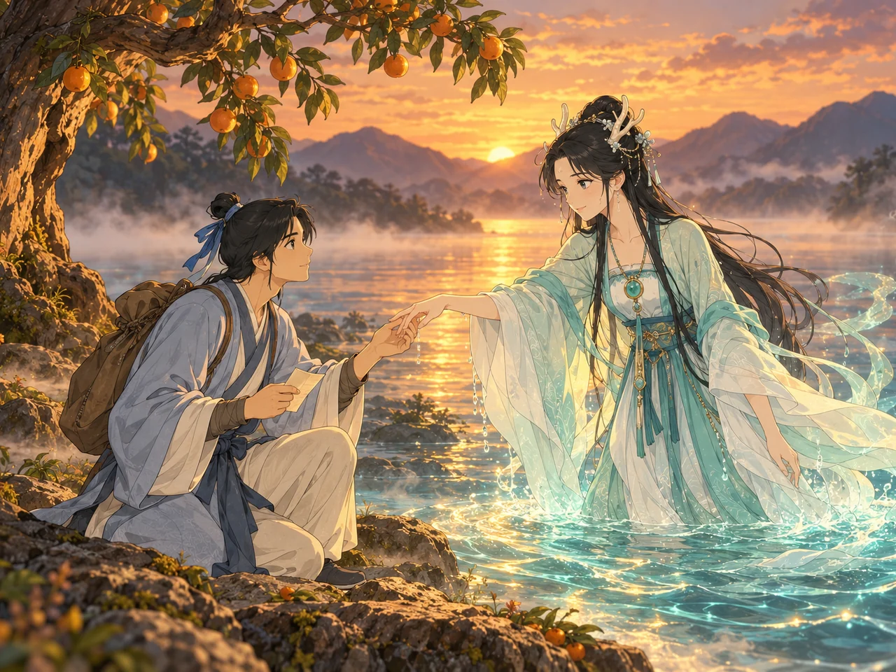 Liu Yi and the Dragon Princess illustration