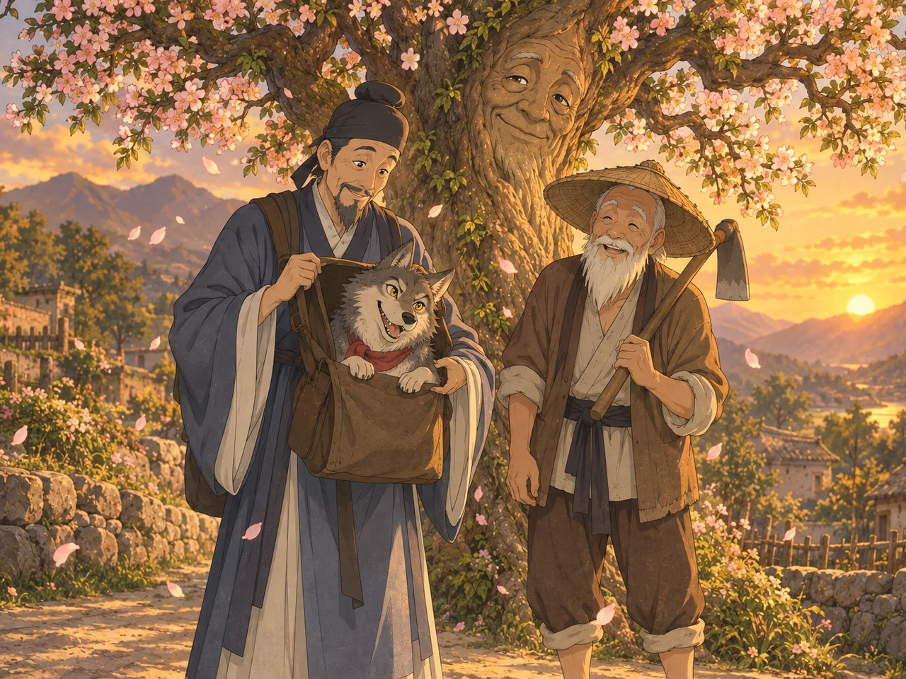 Mr. Dongguo and the Wolf illustration