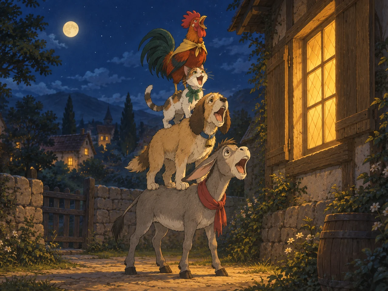 The Bremen Town Musicians illustration