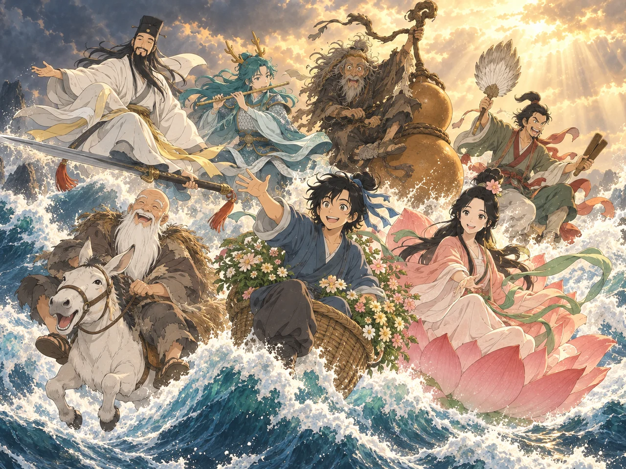 The Eight Immortals Cross the Sea illustration