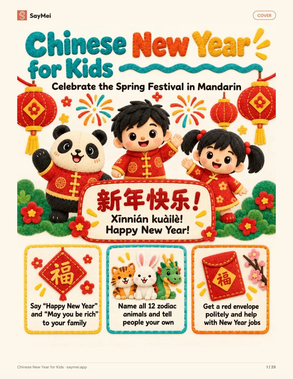 Page 1 of Chinese New Year for Kids: Greetings, Zodiac & Red Envelopes