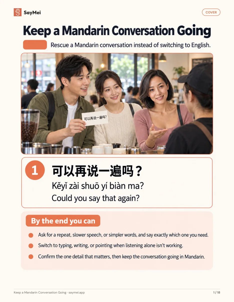 First page of Keep a Mandarin Conversation Going