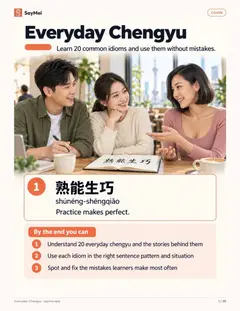 First page of Everyday Chengyu: Meaning, Context & Misuse Practice