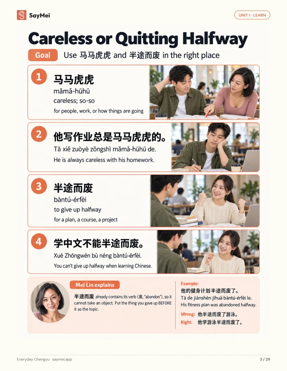 Page 2 of Everyday Chengyu: Meaning, Context & Misuse Practice