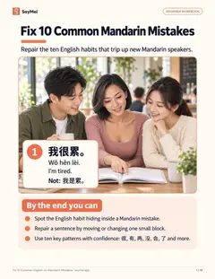 First page of Fix 10 Common English-to-Mandarin Mistakes