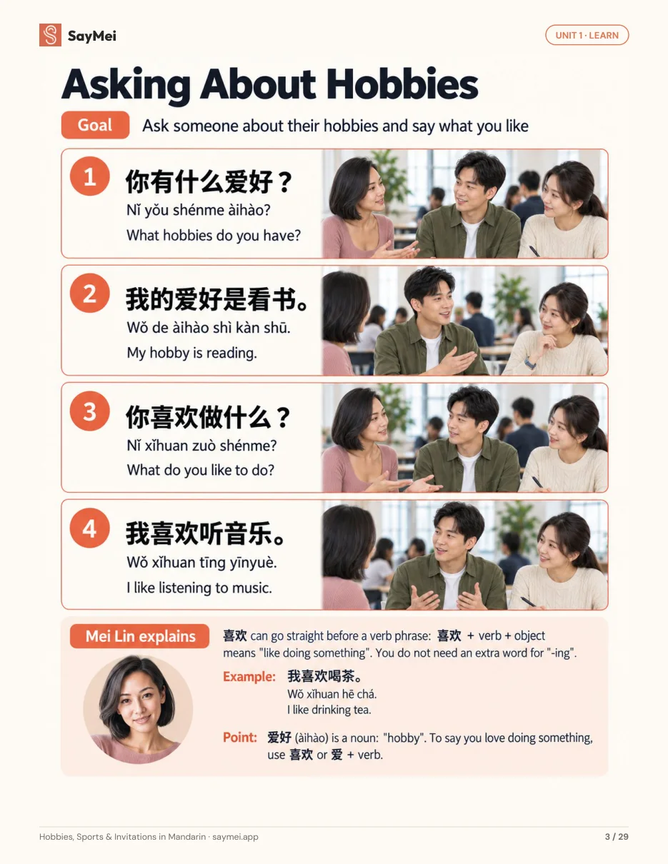Page 2 of Hobbies, Sports & Invitations in Mandarin