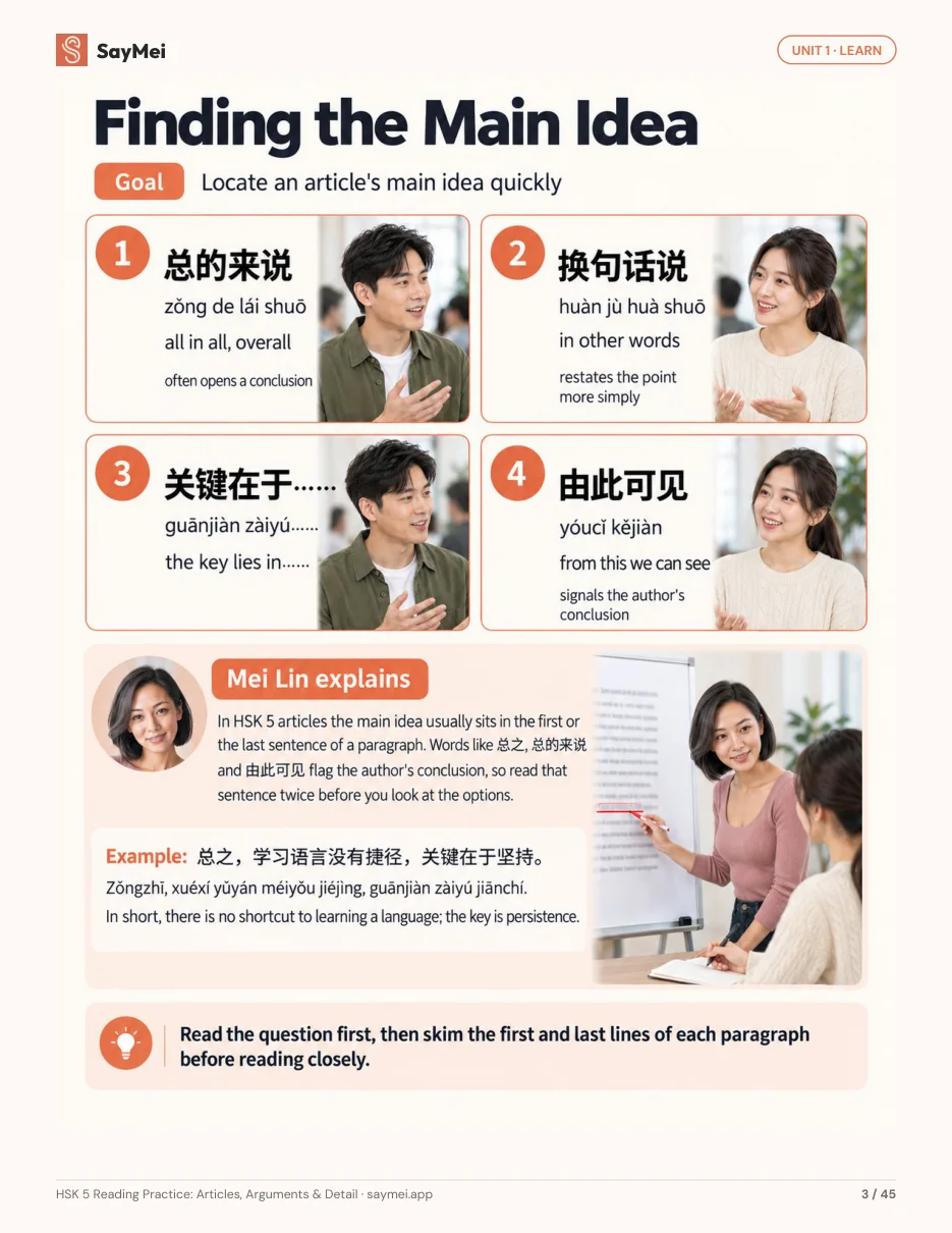 Page 2 of HSK 5 Reading Practice: Articles, Arguments & Detail