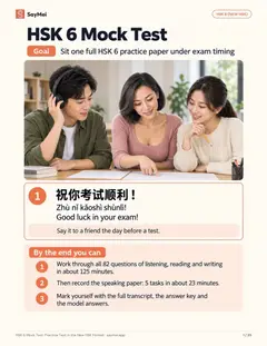 First page of HSK 6 Mock Test: Practice Test in the New HSK Format