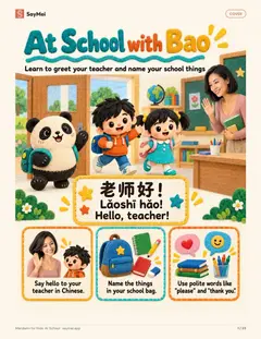 First page of Mandarin for Kids: At School