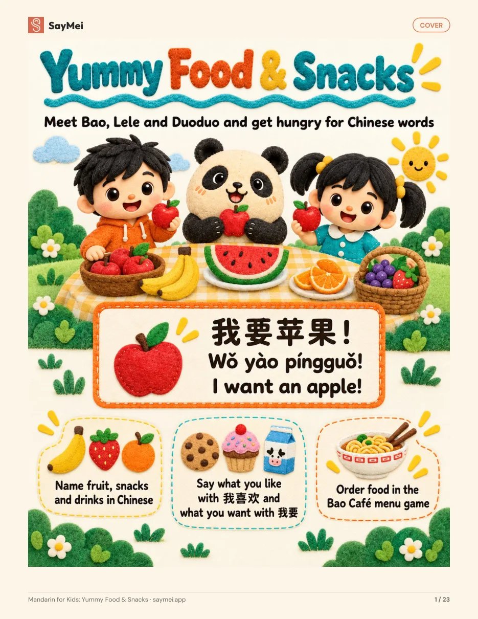 First page of Mandarin for Kids: Yummy Food & Snacks