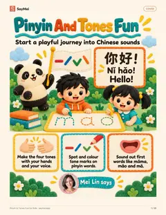 First page of Pinyin & Tones Fun for Kids