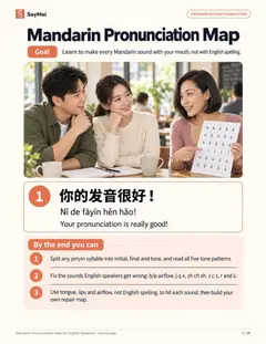 First page of Mandarin Pronunciation Map for English Speakers