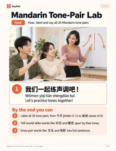 First page of Mandarin Tone-Pair Lab: Hear It, Say It