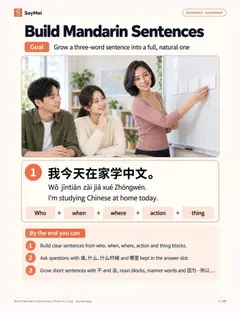 First page of Build Mandarin Sentences: Short to Long