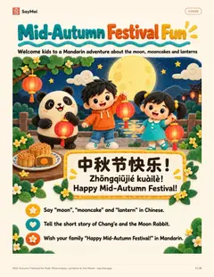 First page of Mid-Autumn Festival for Kids: Mooncakes, Lanterns & the Moon