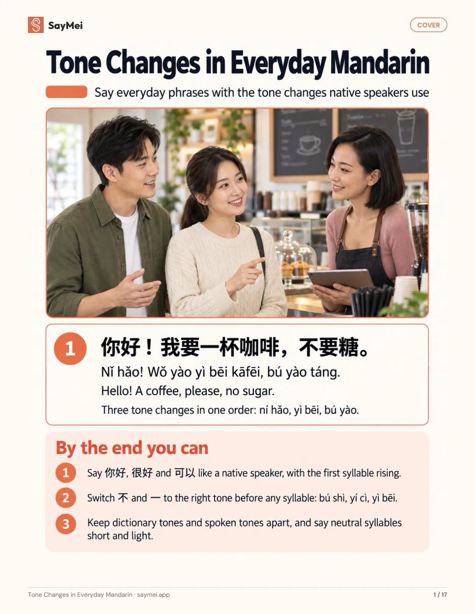 First page of Tone Changes in Everyday Mandarin